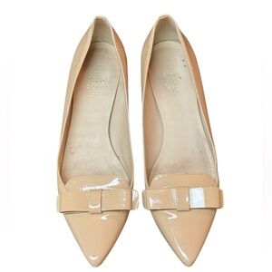 Kate Spade Nude Patent Bow Flats
